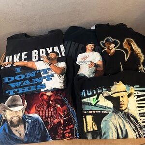 Lot of 5 country music concert t-shirts size small women’s